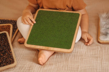 Panele sensoryczne zielony filc Hajo Kids, naturalna ścieżka sensoryczna, dyski sensoryczne, maty sensoryczne