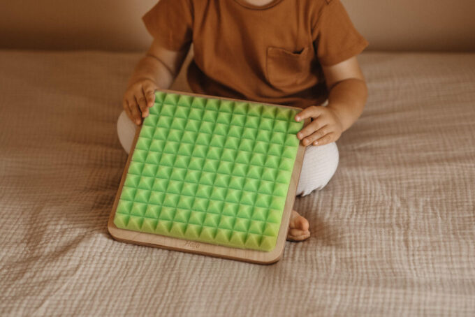 Panele sensoryczne zielona pianka, zabawka sensoryczna, pomoce sensoryczne, ścieżka sensoryczna , Hajo Kids