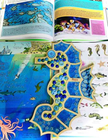 Kolorowanka sensoryczna konik morski