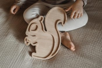 Drewniana wiewiórka panel sensoryczny