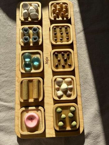 Dyski sensoryczne do rąk 1–10 dla dzieci – drewniane panele dotykowe Montessori Hajo Kids